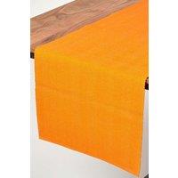 Homescapes Cotton Plain Table Runner in Orange