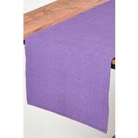 Homescapes Cotton Plain Table Runner in Purple