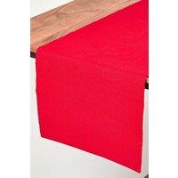 Homescapes Cotton Plain Table Runner in Red