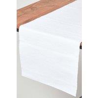 Homescapes Cotton Plain Table Runner in White