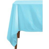 Homescapes Plain Cotton Tablecloth, 137cm x 137cm in Blue | Size: 137 cm x 137 cm