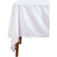 Homescapes Plain Cotton Tablecloth, 137cm x 137cm in White | Size: 137 cm x 137 cm