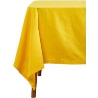 Homescapes Plain Cotton Tablecloth, 137cm x 137cm in Yellow | Size: 137 cm x 137 cm