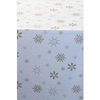 Homescapes Cotton Christmas Snowflake Table Runner in White