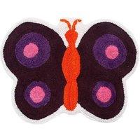 Homescapes Cotton Tufted Purple Butterfly Children Rug | Size: 50 cm x 80 cm