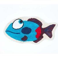Homescapes Cotton Tufted Blue Fish Children Rug | Size: 40 cm x 75 cm