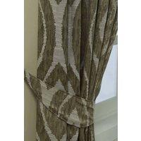 Homescapes Ikat Jacquard Curtain Tie Back Pair in Green