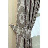 Homescapes Ikat Jacquard Curtain Tie Back Pair in Grey