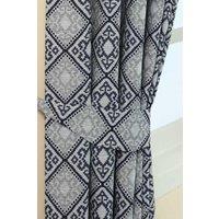 Homescapes Aztec Jacquard Curtain Tie Back Pair in Blue