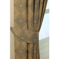 Homescapes Aztec Jacquard Curtain Tie Back Pair in Gold