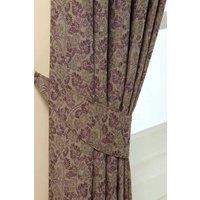 Homescapes Vintage Floral Jacquard Curtain Tie Back Pair in Purple