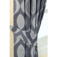 Homescapes Modern Curve Jacquard Curtain Tie Back Pair in Blue