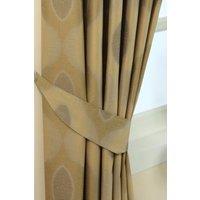 Homescapes Modern Curve Jacquard Curtain Tie Back Pair in Gold