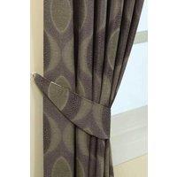 Homescapes Modern Curve Jacquard Curtain Tie Back Pair in Purple