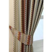 Homescapes Multi-Colour Zig Zag Jacquard Curtain Tie Back Pair
