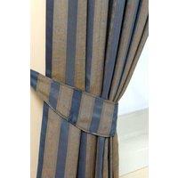 Homescapes Stripe Jacquard Curtain Tie Back Pair in Blue