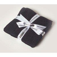 Homescapes Combed Egyptian Cotton Set of 2 Face Cloths 700 GSM in Black