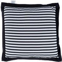 Homescapes Handmade Striped Seat Pad Soft Cotton Dining Chair Cushion in Black | Size: 40 cm x 40 cm