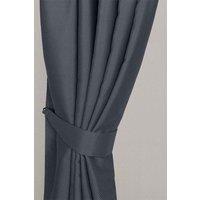 Homescapes Herringbone Curtain Tie Back Pair in Dark Grey