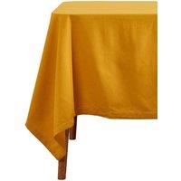 Homescapes Plain Cotton Tablecloth, 137cm x 137cm in Mustard | Size: 137 cm x 137 cm