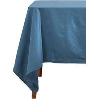 Homescapes Plain Cotton Tablecloth, 137cm x 137cm in Mid Blue | Size: 137 cm x 137 cm