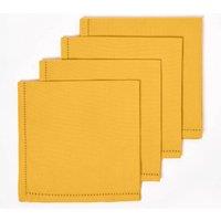 Homescapes Cotton Fabric 4 Napkins Set in Mustard
