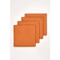 Homescapes Cotton Fabric 4 Napkins Set in Burnt Orange