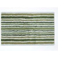Homescapes Green Stripe Cotton Bath Mat