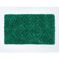 Homescapes Super Absorbent Ikat Pattern Bath Mat in Emerald