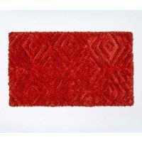 Homescapes Super Absorbent Ikat Pattern Bath Mat in Orange
