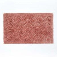 Homescapes Super Absorbent Soft Pattern Thick Bathmat in Dusty Pink