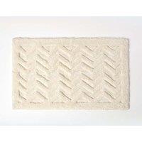 Homescapes Super Absorbent Soft Pattern Thick Bathmat in White