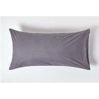 Homescapes Egyptian Cotton Housewife Pillowcase 200 TC, King Size in Dark Grey