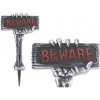 I Love Fancy Dress Halloween Beware Sign Decoration