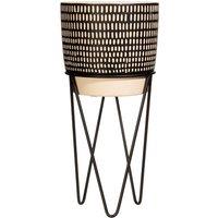 Sass & Belle Black Dash Cement Planter With Wire Stand