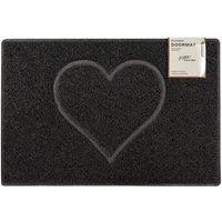 Oseasons Heart Embossed Doormat in Black | Size: 40 cm x 60 cm