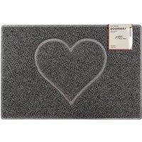 Oseasons Heart Embossed Outdoor-Use Doormat in Grey | Size: 40 cm x 60 cm