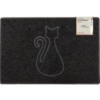 Oseasons Cat Embossed Doormat in Black | Size: 40 cm x 60 cm