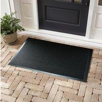 Desire Rugs Non Slip Dirt Trapper Rubber Edged PVC Barrier Door Entrance Mats in Charcoal | Size: 50 cm x 80 cm