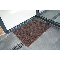 Desire Rugs Non Slip Coir Style Heavy Duty Rubber Back Door Mats in Brown | Size: 50 cm x 80 cm