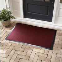 Desire Rugs Non Slip Dirt Trapper Rubber Edged PVC Barrier Door Entrance Mats in Red | Size: 60 cm x 90 cm
