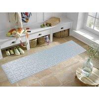Desire Rugs Ivy Anti-Slip Cubed Trellis Design Doormat - Machine Washable for Easy Care in Silver | Size: 50 cm x 80 cm