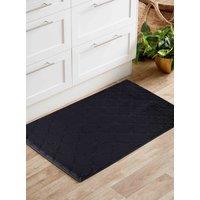 Desire Rugs Ivy Anti-Slip Trellis Design Doormat - Machine Washable for Easy Care in Black | Size: 50 cm x 80 cm