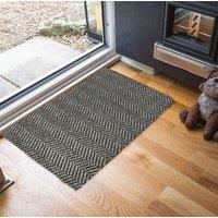 Desire Rugs Non Slip Herringbone Design Dirt Trapper Door Mats in Taupe | Size: 50 cm x 80 cm