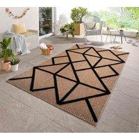 Desire Rugs Harper Prism Pattern Water Resistant Indoor Area Rugs Cream 60x220 cm in Black | Size: 50 cm x 80 cm