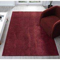 Desire Rugs Comfy Washable Low Pile Living Room Area Rug - Anti-Slip Felt Backing in Red | Size: 120 cm x 160 cm