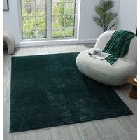 Desire Rugs Comfy Washable Low Pile Living Room Area Rug - Anti-Slip Felt Backing in Emerald | Size: 60 cm x 200 cm