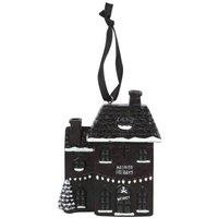 KDMD Haunted Holiday House Resin Christmas Decoration in Black