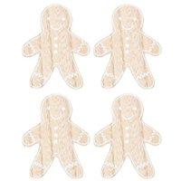 KDMD Gingerbread Man Coaster Set in Tan