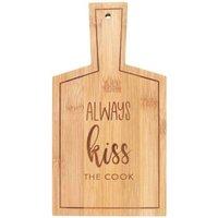 KDMD Kiss the Cook Bamboo Serving Board in Brown
